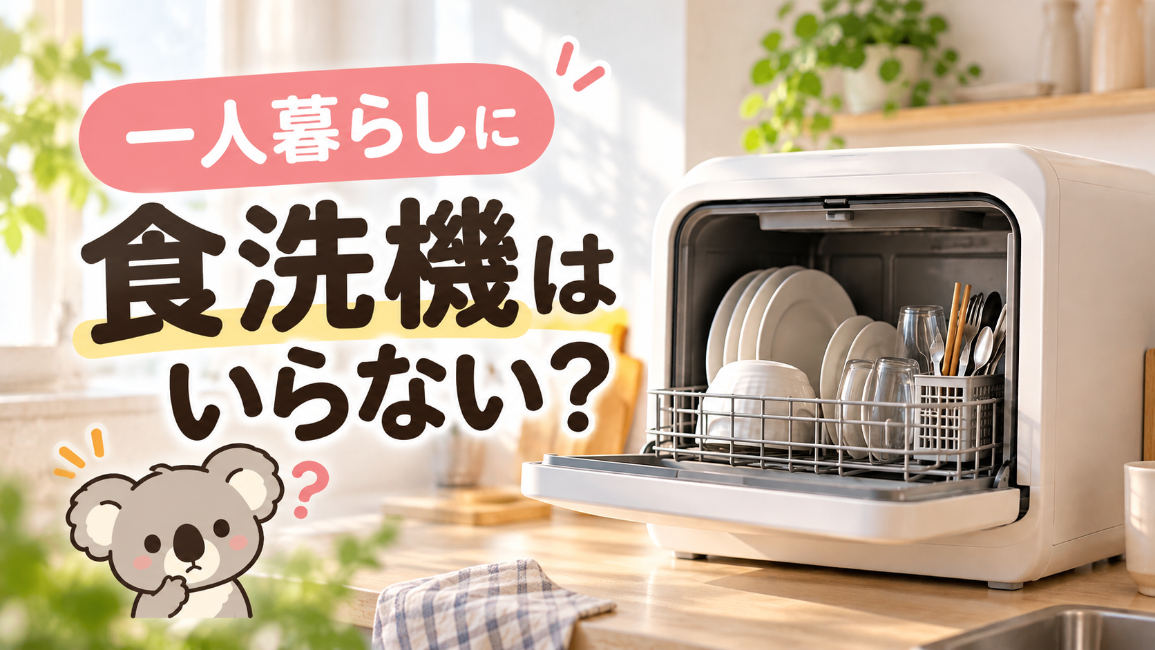 一人暮らしに食洗機は必要？コンパクト食洗機のイメージ